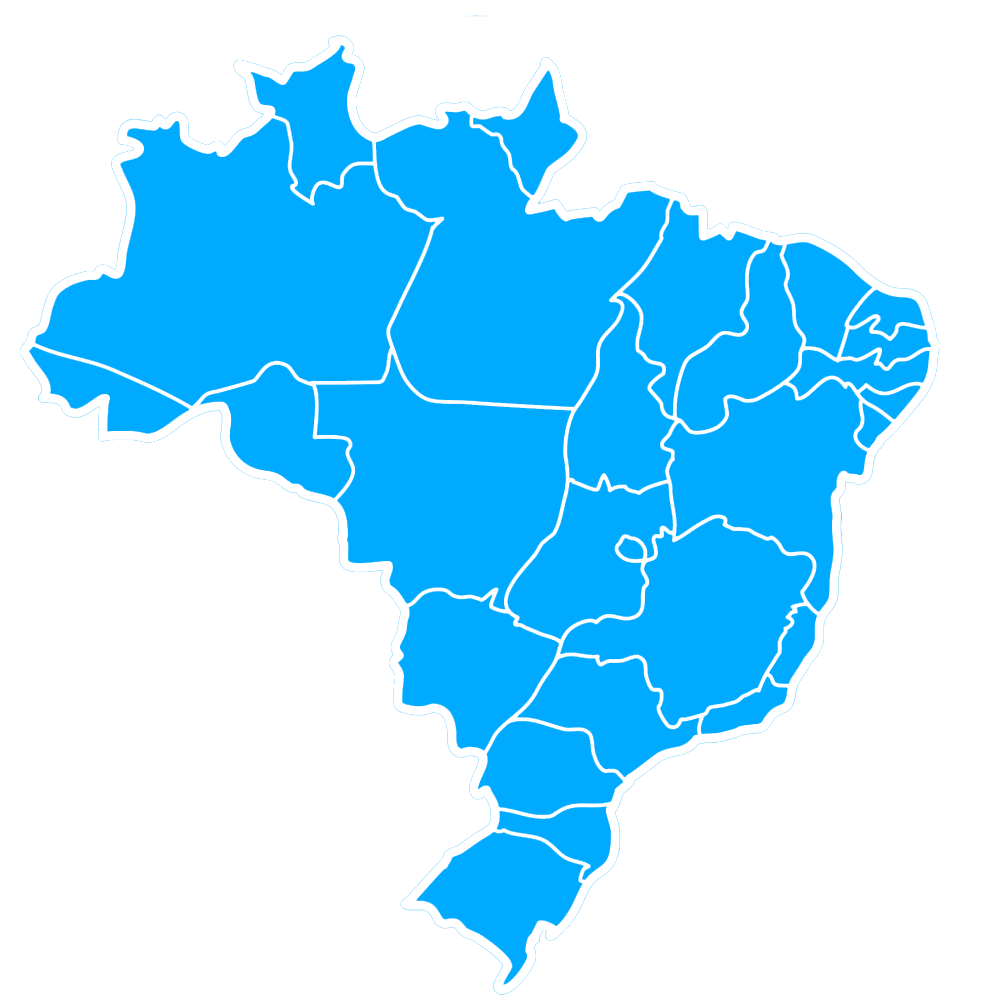 Mapa do Brasil na cor azul