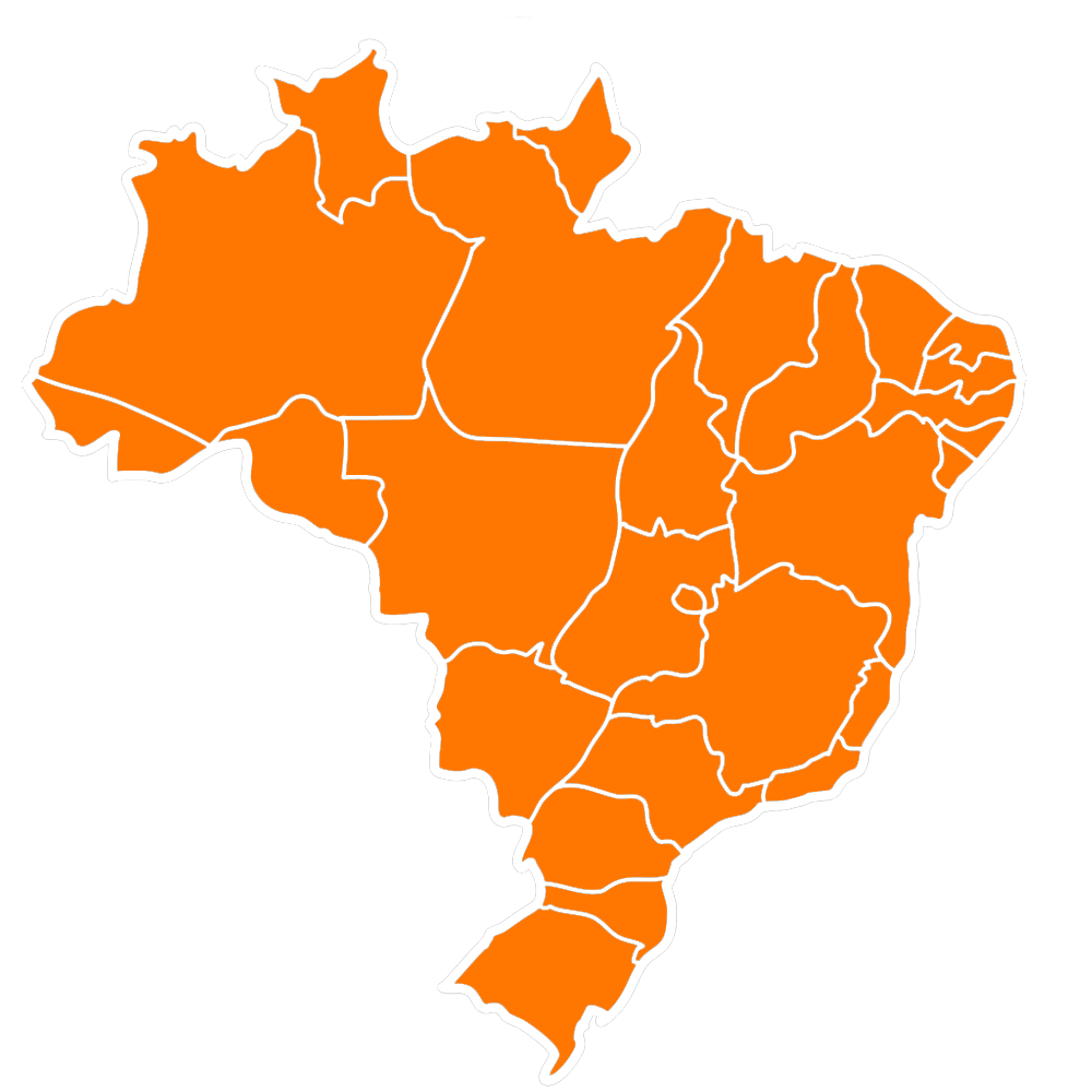 Mapa do Brasil na cor laranja