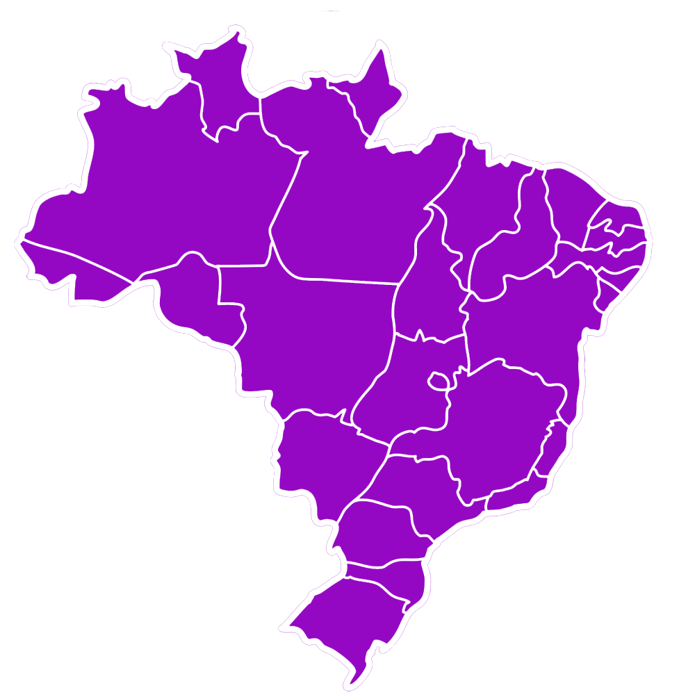 Mapa do Brasil na cor roxa